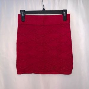 Active Basic Red Bodycon Mini Skirt Size Medium